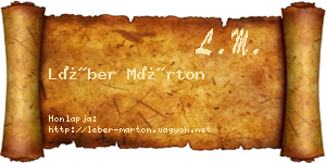 Léber Márton névjegykártya