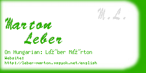 marton leber business card